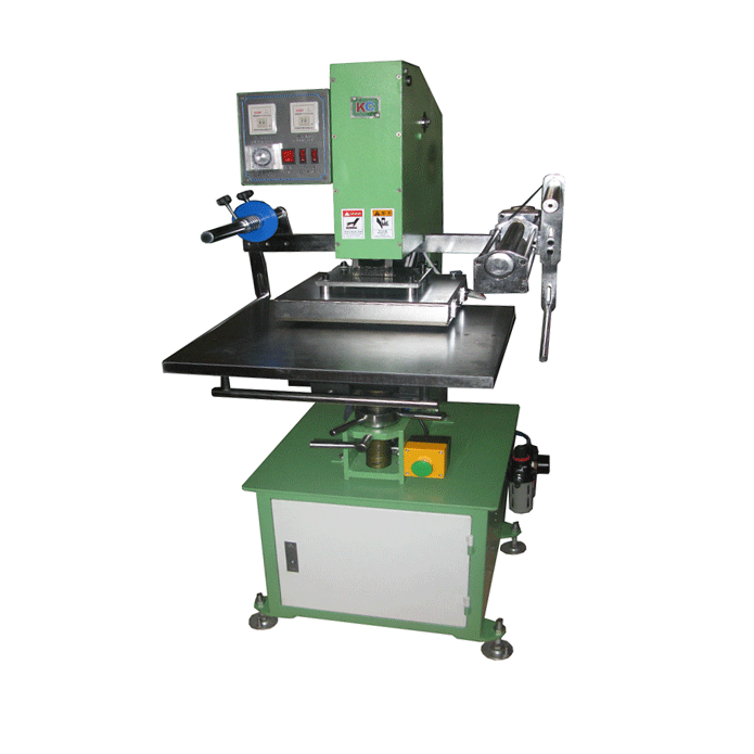 Pneumatic hot stamping machine with slide table 